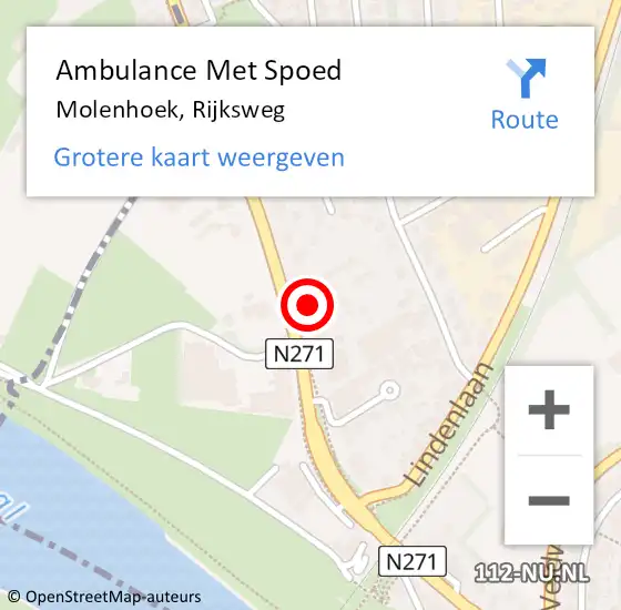 Locatie op kaart van de 112 melding: Ambulance Met Spoed Naar Molenhoek, Rijksweg op 23 september 2014 14:34