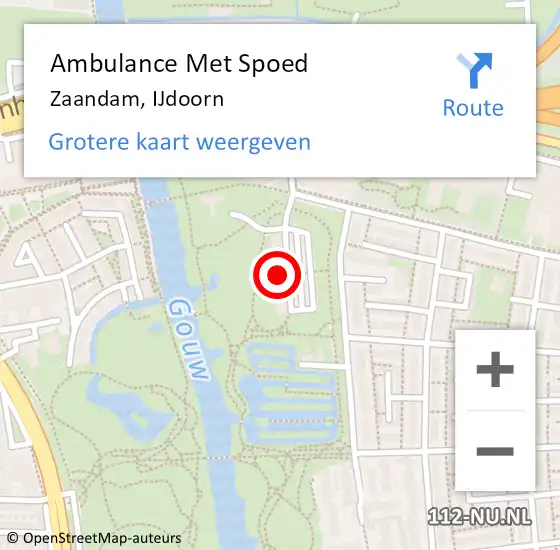 Locatie op kaart van de 112 melding: Ambulance Met Spoed Naar Zaandam, IJdoorn op 26 januari 2024 09:00