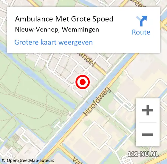 Locatie op kaart van de 112 melding: Ambulance Met Grote Spoed Naar Nieuw-Vennep, Wemmingen op 26 januari 2024 09:26