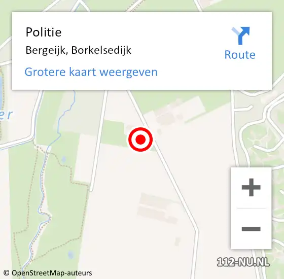 Locatie op kaart van de 112 melding: Politie Bergeijk, Borkelsedijk op 26 januari 2024 09:41