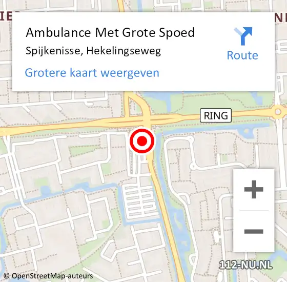Locatie op kaart van de 112 melding: Ambulance Met Grote Spoed Naar Spijkenisse, Hekelingseweg op 26 januari 2024 09:43
