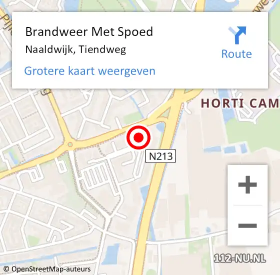 Locatie op kaart van de 112 melding: Brandweer Met Spoed Naar Naaldwijk, Tiendweg op 26 januari 2024 09:43