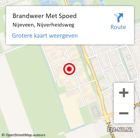 Locatie op kaart van de 112 melding: Brandweer Met Spoed Naar Nijeveen, Nijverheidsweg op 23 september 2014 14:43