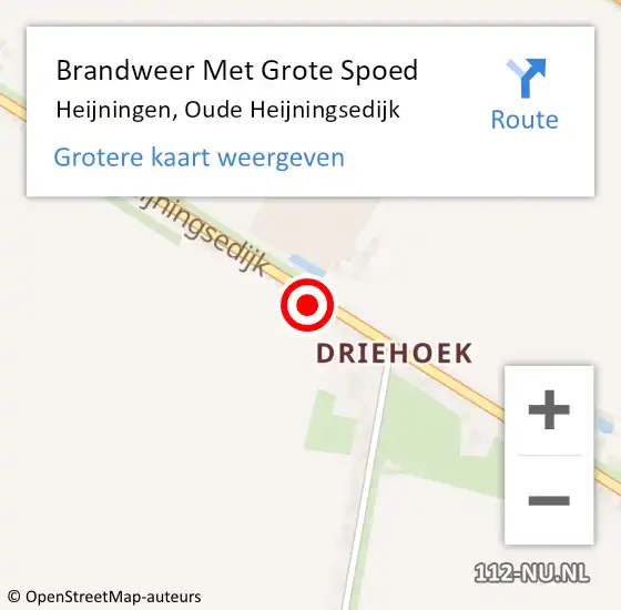 Locatie op kaart van de 112 melding: Brandweer Met Grote Spoed Naar Heijningen, Oude Heijningsedijk op 23 september 2014 14:43