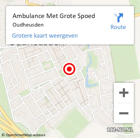 Locatie op kaart van de 112 melding: Ambulance Met Grote Spoed Naar Oudheusden op 26 januari 2024 10:06