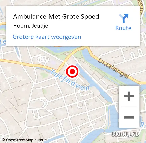 Locatie op kaart van de 112 melding: Ambulance Met Grote Spoed Naar Hoorn, Jeudje op 26 januari 2024 10:51