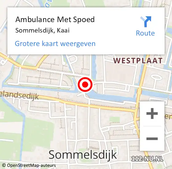 Locatie op kaart van de 112 melding: Ambulance Met Spoed Naar Sommelsdijk, Kaai op 23 september 2014 14:55