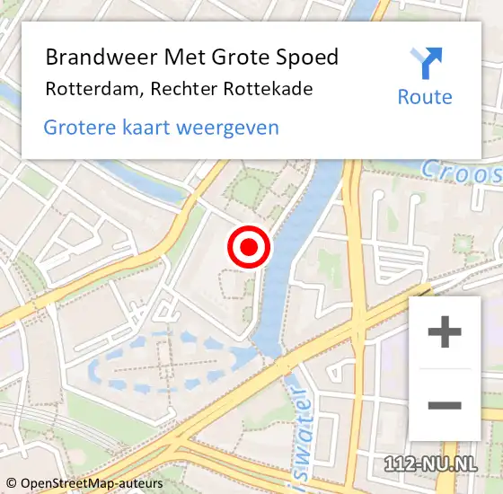 Locatie op kaart van de 112 melding: Brandweer Met Grote Spoed Naar Rotterdam, Rechter Rottekade op 26 januari 2024 12:00
