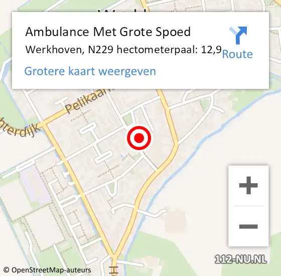 Locatie op kaart van de 112 melding: Ambulance Met Grote Spoed Naar Werkhoven op 26 januari 2024 12:11