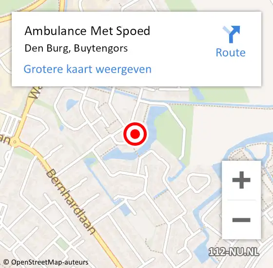 Locatie op kaart van de 112 melding: Ambulance Met Spoed Naar Den Burg, Buytengors op 26 januari 2024 12:20