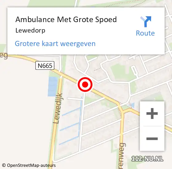 Locatie op kaart van de 112 melding: Ambulance Met Grote Spoed Naar Lewedorp op 26 januari 2024 12:36