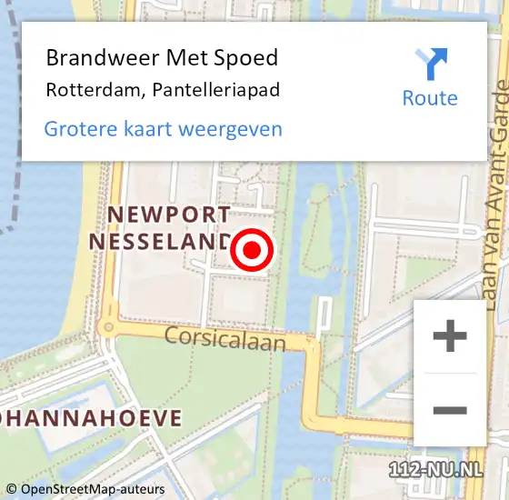 Locatie op kaart van de 112 melding: Brandweer Met Spoed Naar Rotterdam, Pantelleriapad op 26 januari 2024 12:39