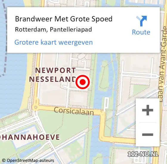 Locatie op kaart van de 112 melding: Brandweer Met Grote Spoed Naar Rotterdam, Pantelleriapad op 26 januari 2024 12:40