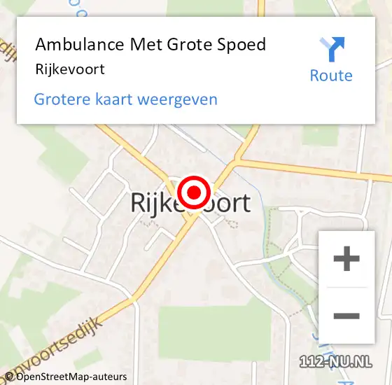 Locatie op kaart van de 112 melding: Ambulance Met Grote Spoed Naar Rijkevoort op 26 januari 2024 13:23