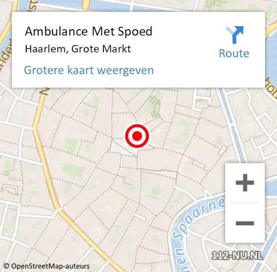 Locatie op kaart van de 112 melding: Ambulance Met Spoed Naar Haarlem, Grote Markt op 26 januari 2024 14:29