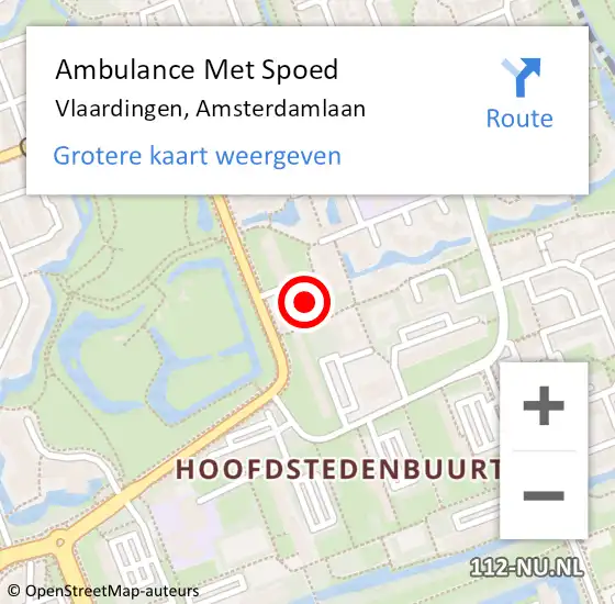 Locatie op kaart van de 112 melding: Ambulance Met Spoed Naar Vlaardingen, Amsterdamlaan op 26 januari 2024 14:39