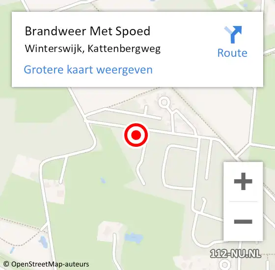 Locatie op kaart van de 112 melding: Brandweer Met Spoed Naar Winterswijk, Kattenbergweg op 26 januari 2024 15:26