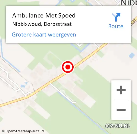 Locatie op kaart van de 112 melding: Ambulance Met Spoed Naar Nibbixwoud, Dorpsstraat op 26 januari 2024 16:13