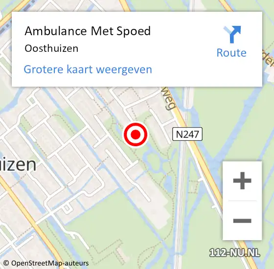 Locatie op kaart van de 112 melding: Ambulance Met Spoed Naar Oosthuizen op 26 januari 2024 16:33