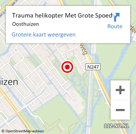 Locatie op kaart van de 112 melding: Trauma helikopter Met Grote Spoed Naar Oosthuizen op 26 januari 2024 16:39