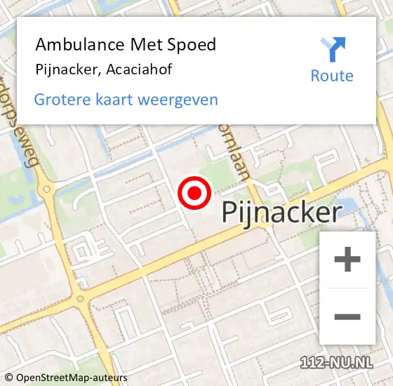 Locatie op kaart van de 112 melding: Ambulance Met Spoed Naar Pijnacker, Acaciahof op 26 januari 2024 16:41