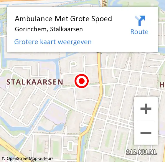 Locatie op kaart van de 112 melding: Ambulance Met Grote Spoed Naar Gorinchem, Stalkaarsen op 26 januari 2024 17:08