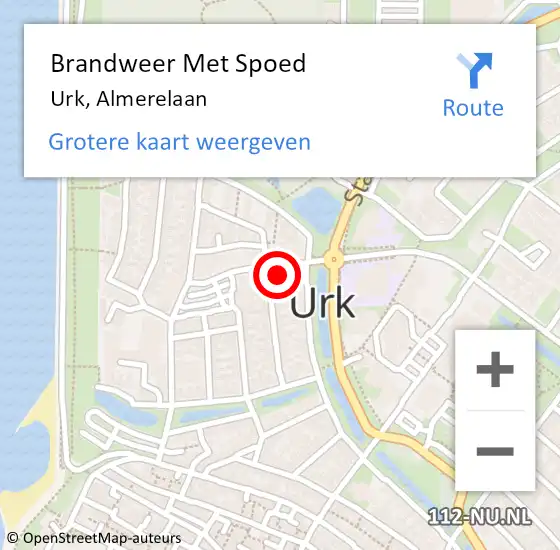 Locatie op kaart van de 112 melding: Brandweer Met Spoed Naar Urk, Almerelaan op 26 januari 2024 17:20