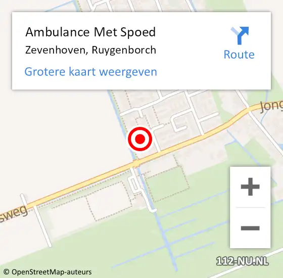 Locatie op kaart van de 112 melding: Ambulance Met Spoed Naar Zevenhoven, Ruygenborch op 26 januari 2024 18:15