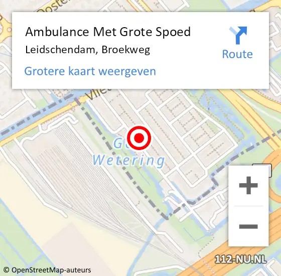 Locatie op kaart van de 112 melding: Ambulance Met Grote Spoed Naar Leidschendam, Broekweg op 26 januari 2024 18:23