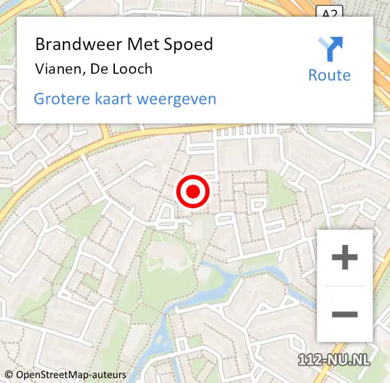 Locatie op kaart van de 112 melding: Brandweer Met Spoed Naar Vianen, De Looch op 26 januari 2024 19:31