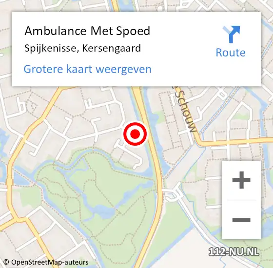 Locatie op kaart van de 112 melding: Ambulance Met Spoed Naar Spijkenisse, Kersengaard op 26 januari 2024 19:47