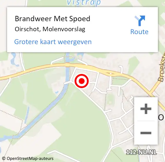 Locatie op kaart van de 112 melding: Brandweer Met Spoed Naar Oirschot, Molenvoorslag op 26 januari 2024 21:30