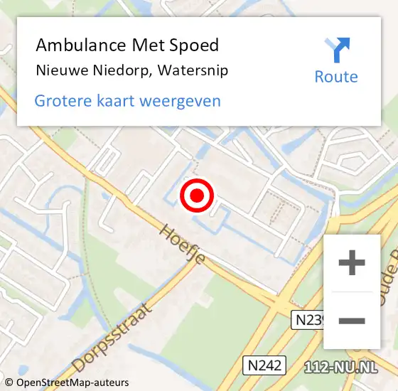 Locatie op kaart van de 112 melding: Ambulance Met Spoed Naar Nieuwe Niedorp, Watersnip op 26 januari 2024 22:05