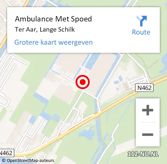 Locatie op kaart van de 112 melding: Ambulance Met Spoed Naar Ter Aar, Lange Schilk op 26 januari 2024 22:17