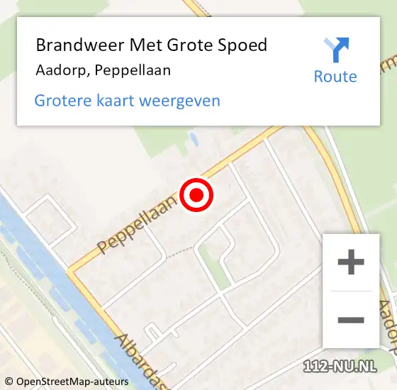 Locatie op kaart van de 112 melding: Brandweer Met Grote Spoed Naar Aadorp, Peppellaan op 26 januari 2024 23:00