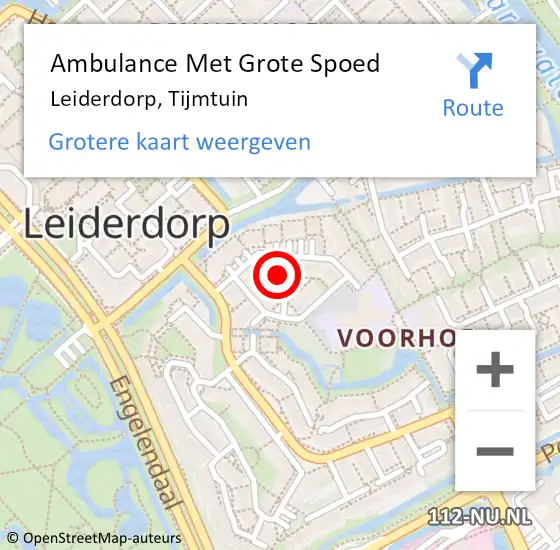 Locatie op kaart van de 112 melding: Ambulance Met Grote Spoed Naar Leiderdorp, Tijmtuin op 26 januari 2024 23:43