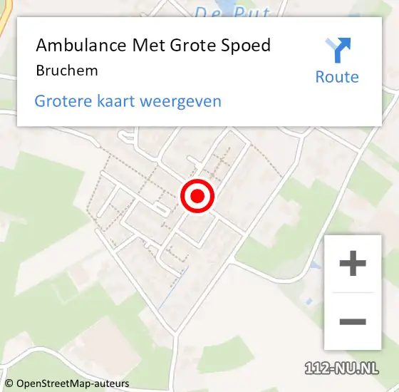 Locatie op kaart van de 112 melding: Ambulance Met Grote Spoed Naar Bruchem op 27 januari 2024 01:16