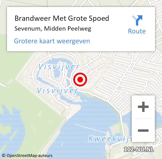 Locatie op kaart van de 112 melding: Brandweer Met Grote Spoed Naar Sevenum, Midden Peelweg op 27 januari 2024 01:33