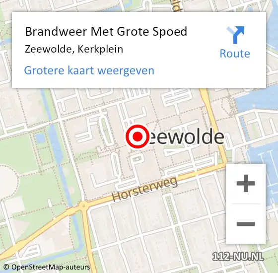 Locatie op kaart van de 112 melding: Brandweer Met Grote Spoed Naar Zeewolde, Kerkplein op 27 januari 2024 04:24