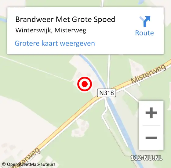 Locatie op kaart van de 112 melding: Brandweer Met Grote Spoed Naar Winterswijk, Misterweg op 27 januari 2024 04:43