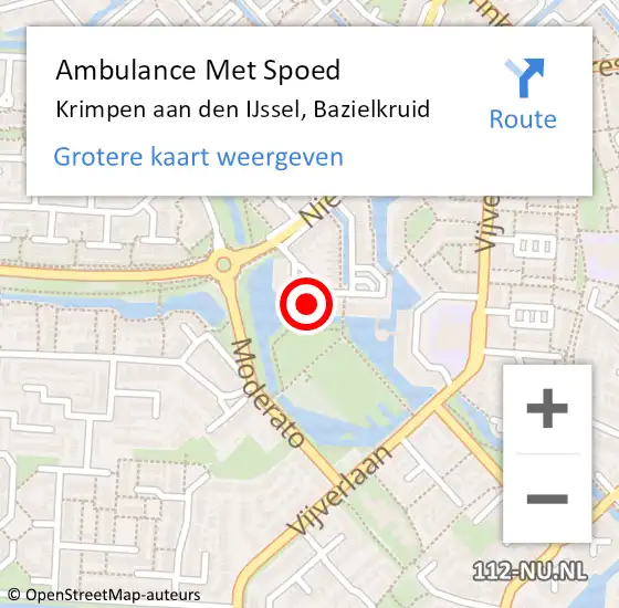 Locatie op kaart van de 112 melding: Ambulance Met Spoed Naar Krimpen aan den IJssel, Bazielkruid op 27 januari 2024 06:04
