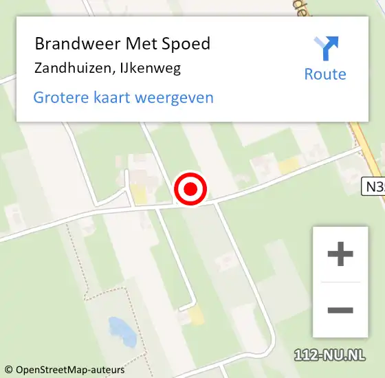 Locatie op kaart van de 112 melding: Brandweer Met Spoed Naar Zandhuizen, IJkenweg op 23 september 2014 16:29