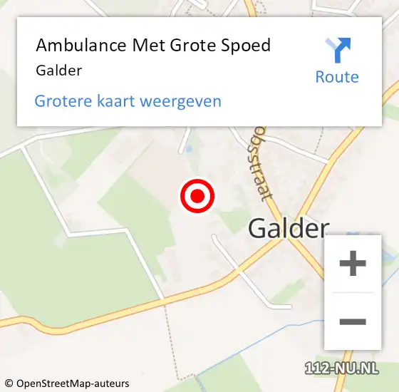 Locatie op kaart van de 112 melding: Ambulance Met Grote Spoed Naar Galder op 27 januari 2024 07:47