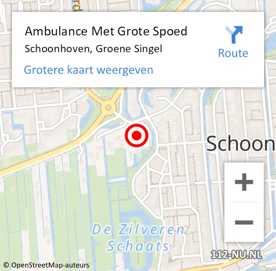 Locatie op kaart van de 112 melding: Ambulance Met Grote Spoed Naar Schoonhoven, Groene Singel op 27 januari 2024 08:53