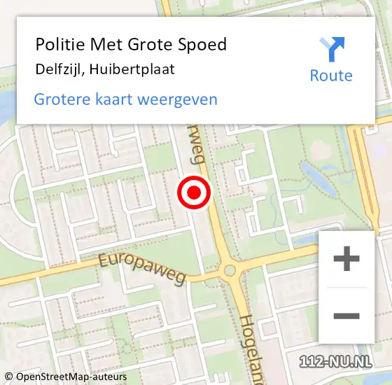 Locatie op kaart van de 112 melding: Politie Met Grote Spoed Naar Delfzijl, Huibertplaat op 27 januari 2024 08:59