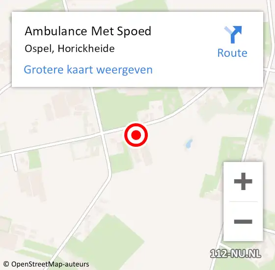 Locatie op kaart van de 112 melding: Ambulance Met Spoed Naar Ospel, Horickheide op 27 januari 2024 09:42