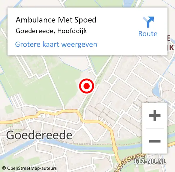 Locatie op kaart van de 112 melding: Ambulance Met Spoed Naar Goedereede, Hoofddijk op 27 januari 2024 09:46