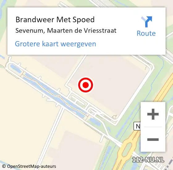 Locatie op kaart van de 112 melding: Brandweer Met Spoed Naar Sevenum, Maarten de Vriesstraat op 27 januari 2024 09:52
