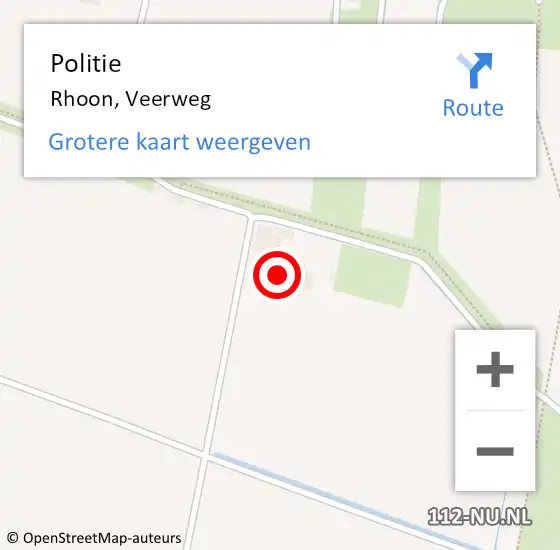 Locatie op kaart van de 112 melding: Politie Rhoon, Veerweg op 27 januari 2024 10:10