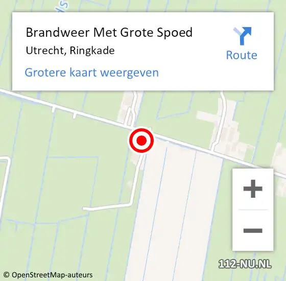 Locatie op kaart van de 112 melding: Brandweer Met Grote Spoed Naar Utrecht, Ringkade op 27 januari 2024 11:53